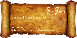 Zelnik Zsigmond névjegykártya